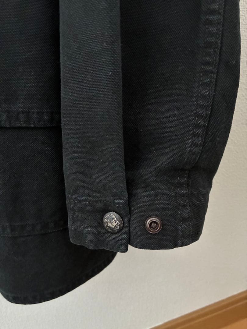 ウールリッチ　WOOL RICH 襟レザーダックジャケット　ブラック　L