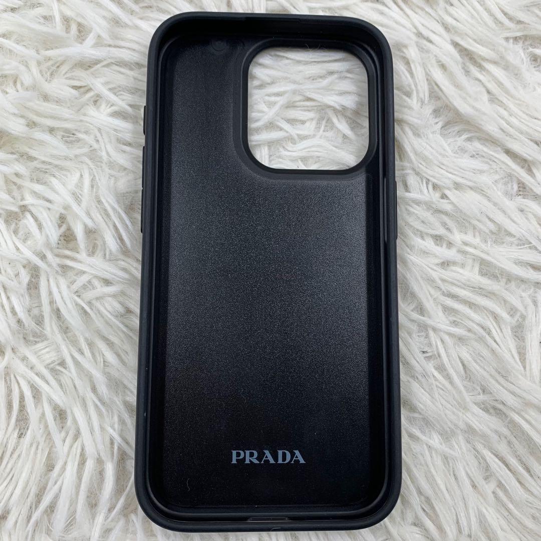プラダ iPhone15pro ケース 三角ロゴ ブラック RFID 付属品完備