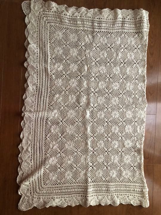 テーブルマット　ビンテージ　ヨーロッパ　アンティーク　センター　ラグ