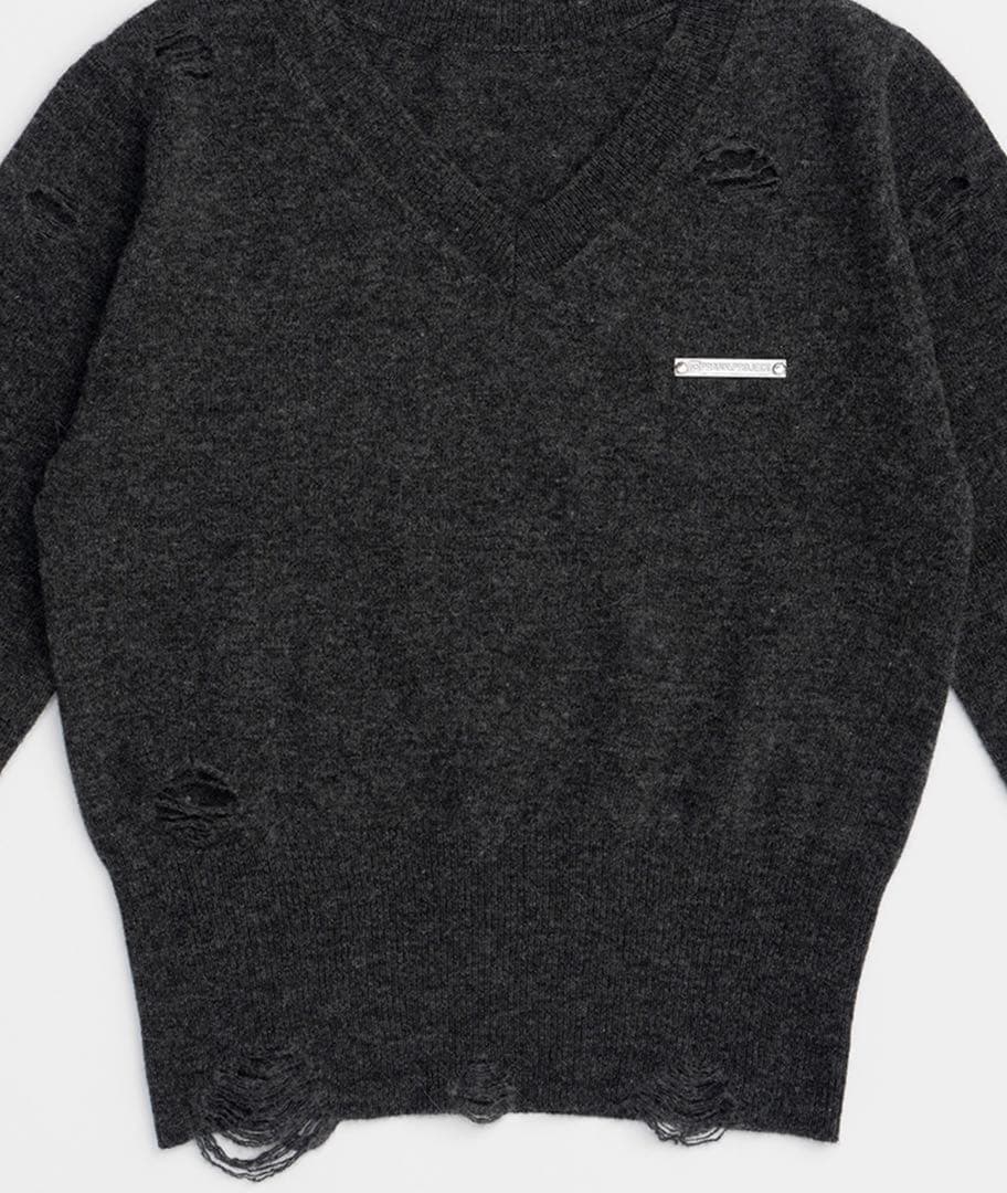 カシミアブレンドダメージニット