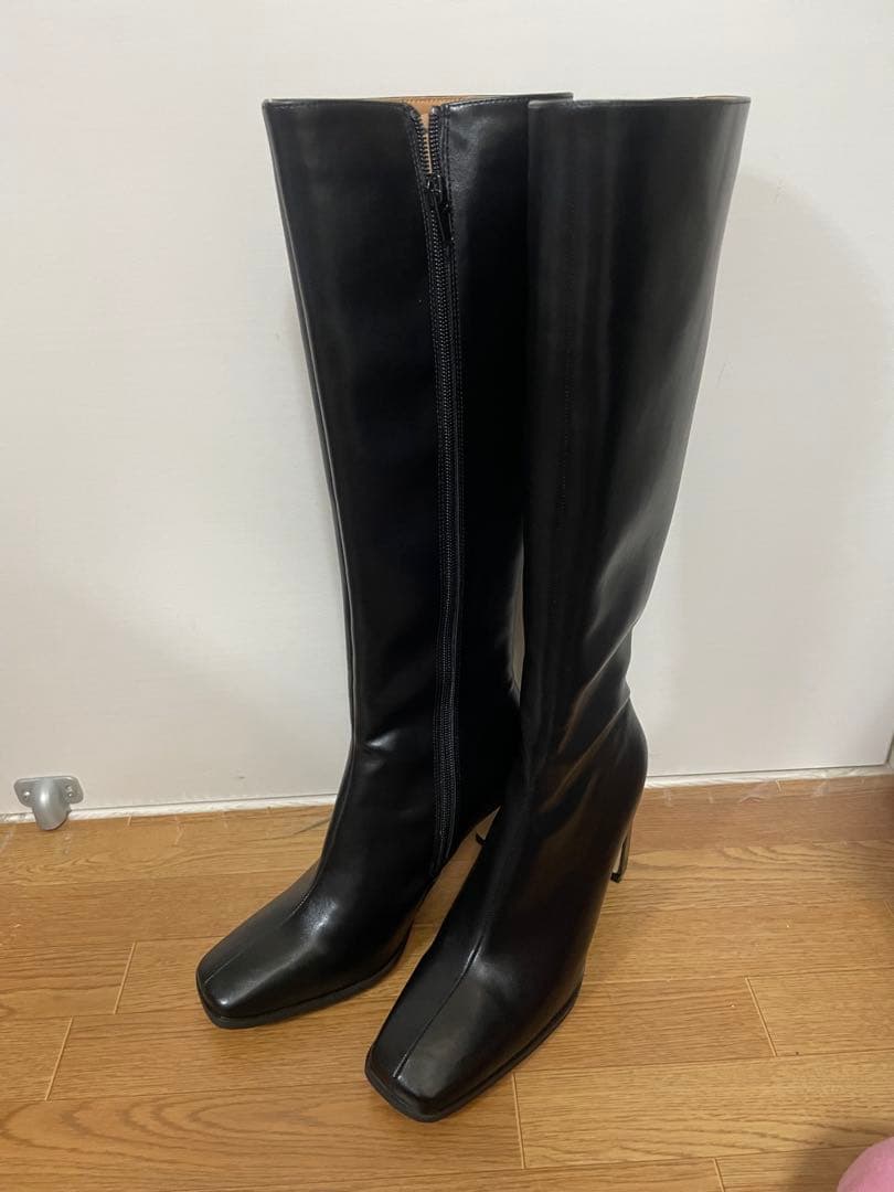 ACYMブラックロングブーツ ハイヒール