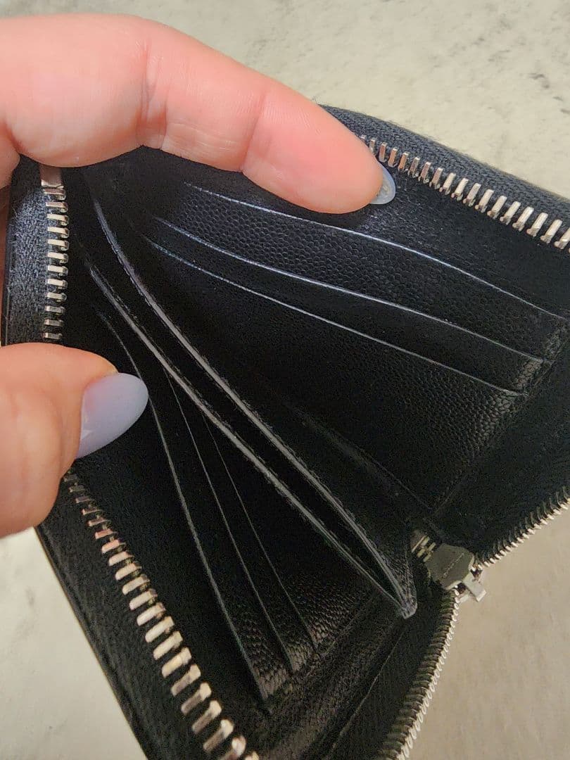 SAINT LAURENT L字ファスナー コンパクトウォレット 黒