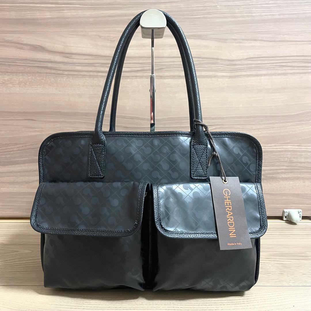 未使用タグ付/ゲラルディーニ　ミニボストン　ハンドバッグ　ソフティ　現行　黒