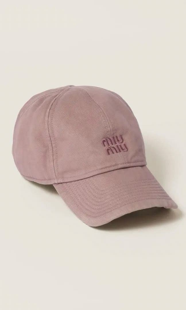 MIU MIU ピンク ドリルベースボールキャップ Sサイズ