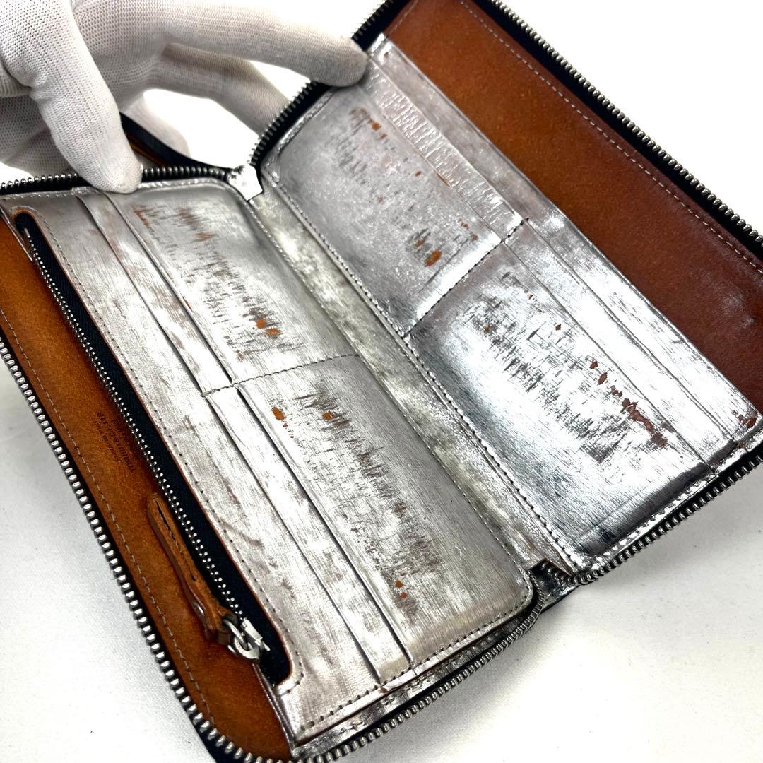 ポーター　長財布　ラウンドファスナー　フィルム　フォイル　オールレザー　ブラック