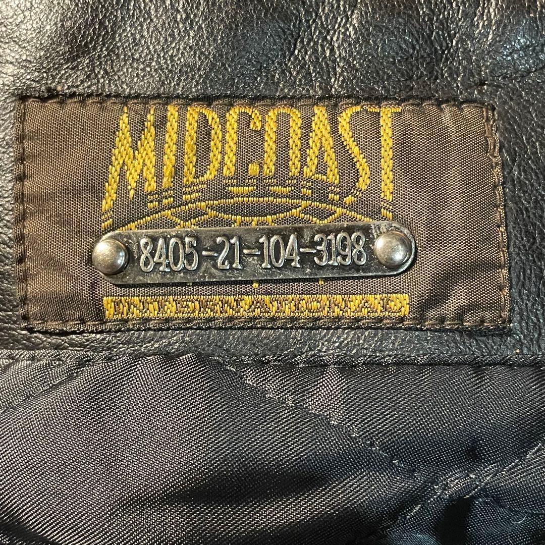 MIDCOAST ライダースジャケット 羊革 革ジャン 本革 短丈 黒 M