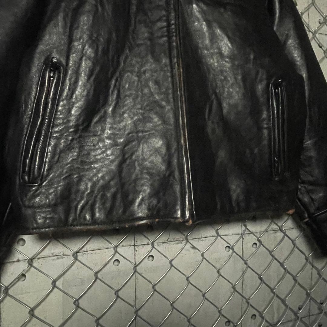 MIDCOAST ライダースジャケット 羊革 革ジャン 本革 短丈 黒 M