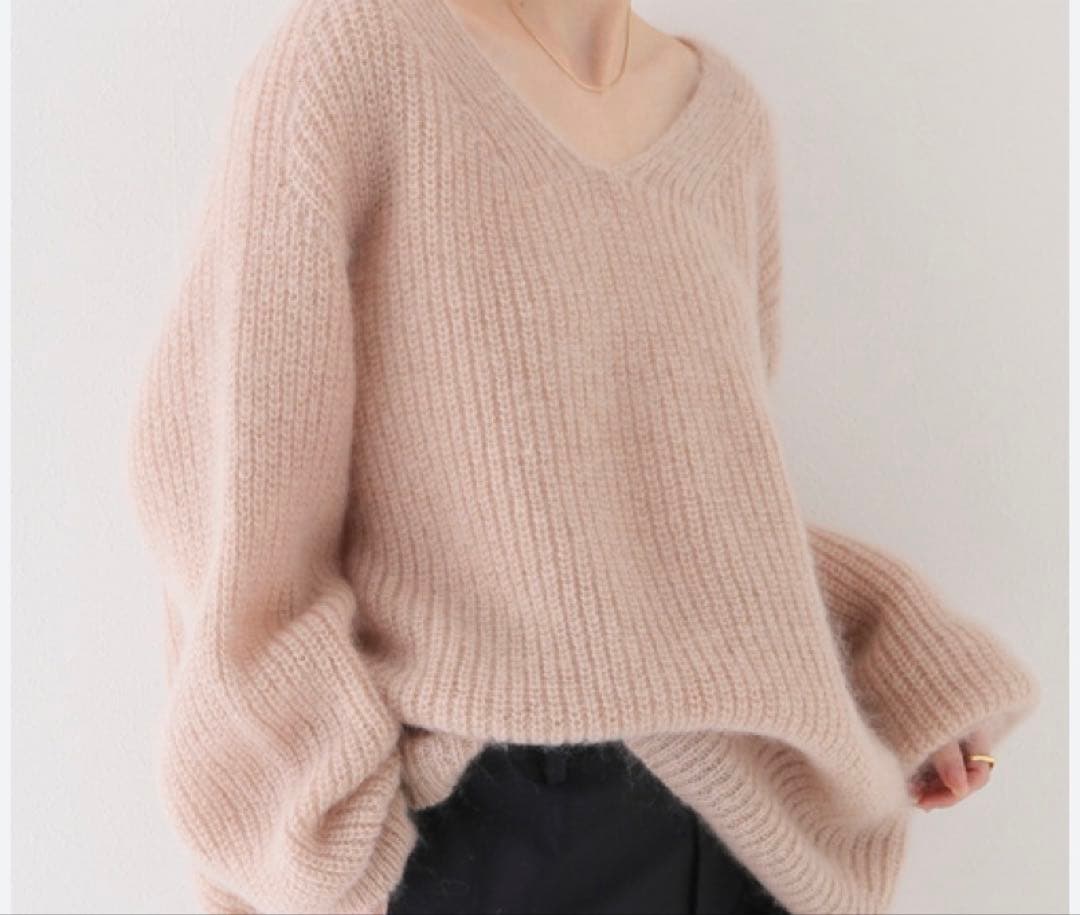 キッドモヘヤ カタアゼVネックプルオーバー　plage