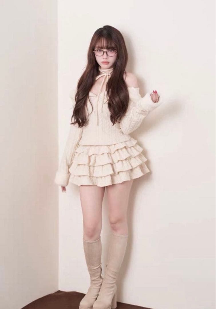 BunnyLis フーディニットトップス ホワイト