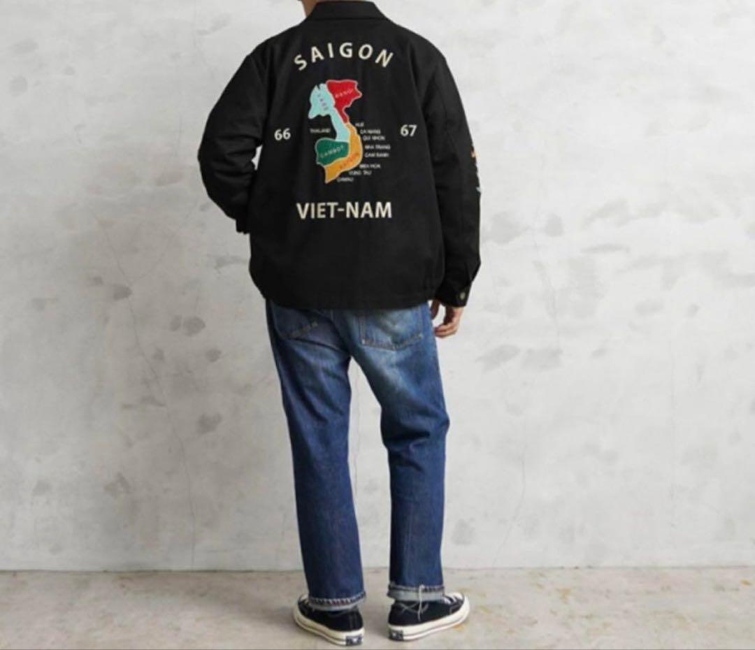 HOUSTON ヒューストンLベトジャンVIETNAM JACKET地図MAP