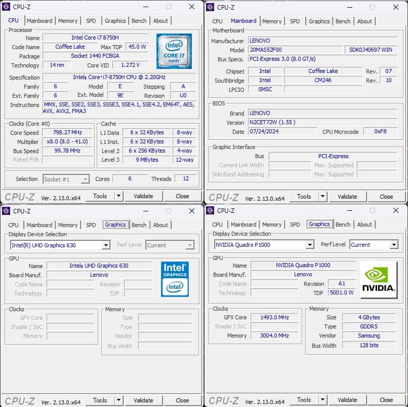 Windowsノート本体 ThinkPad P52 (i7/16G/256+16+500GB/P1000)