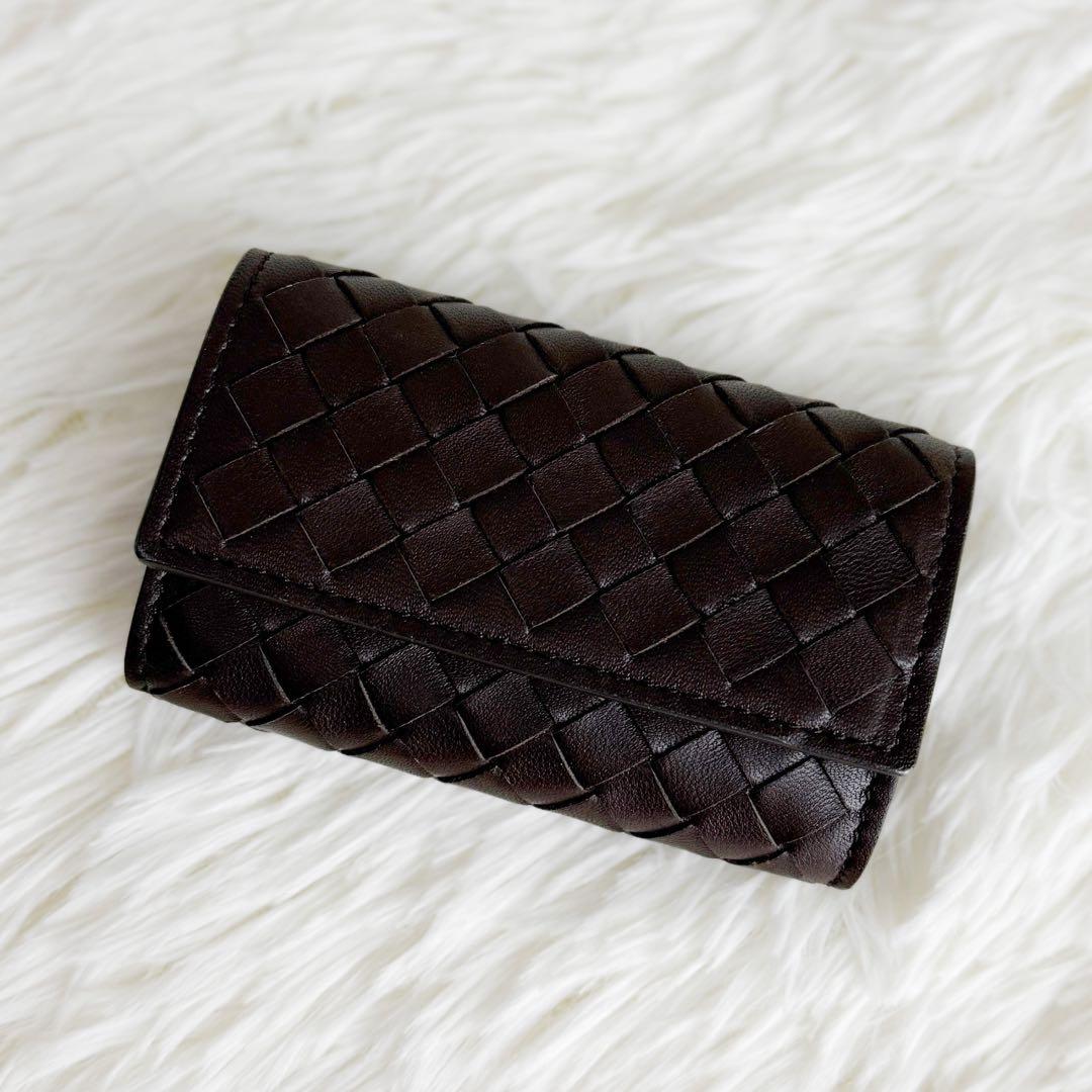 極美品♡保存箱付♡ボッテガヴェネタ イントレチャート レザー ケース 財布