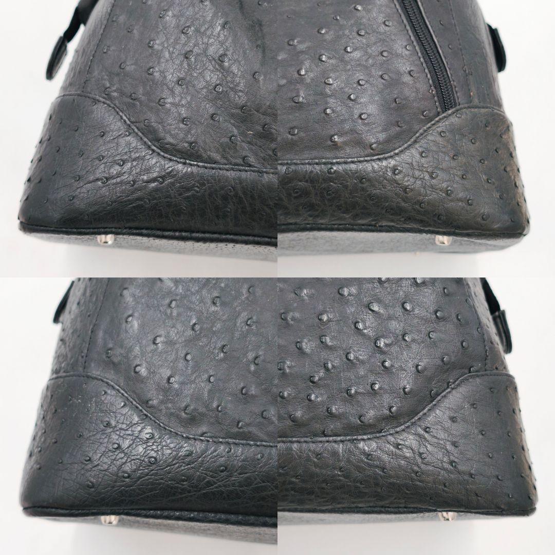【美品 高級◎】オーストリッチ ボストンバッグ 2way 斜め掛け 大容量