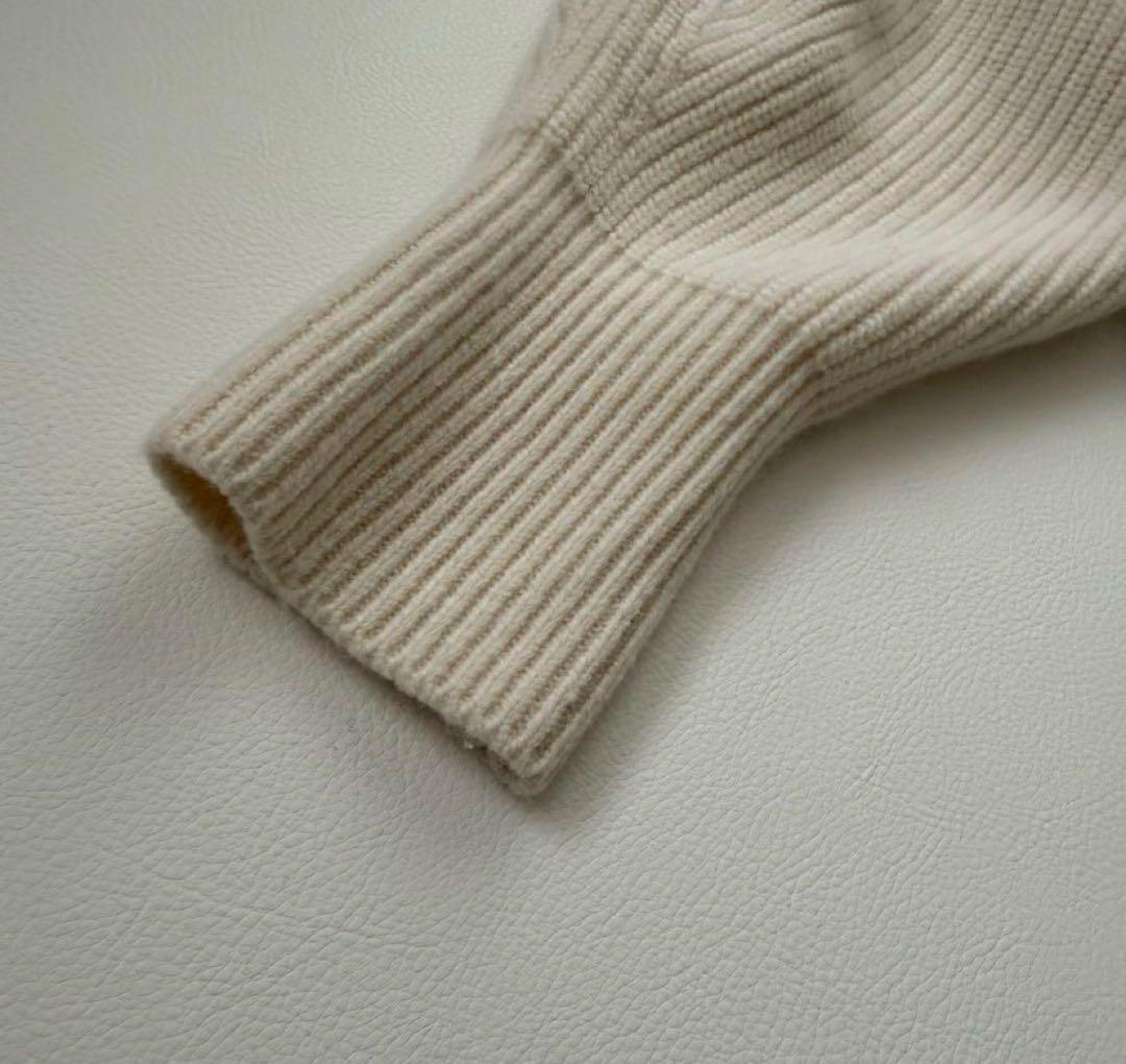 2022AW エンフォルド　ニット　バルーンスリーブ　リブ　変形　白　M