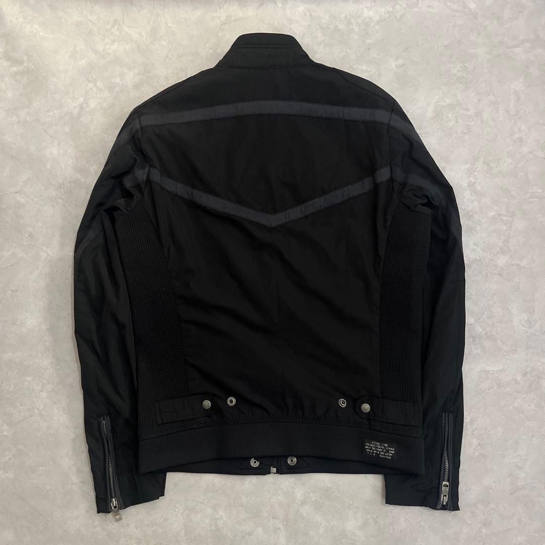 ジャケット・アウター DIESEL Black Nylon Jacket Zip Pockets