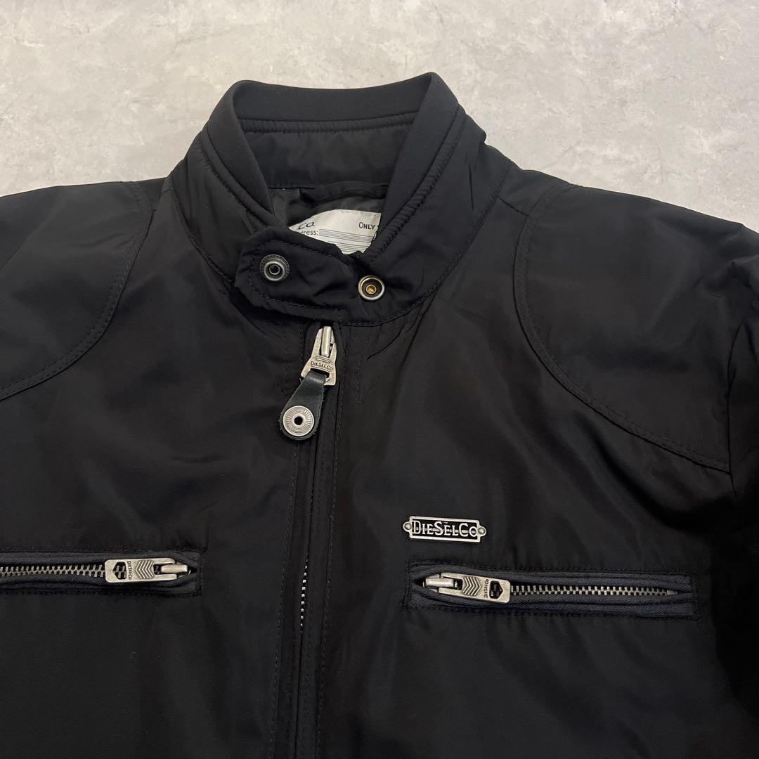 ジャケット・アウター DIESEL Black Nylon Jacket Zip Pockets