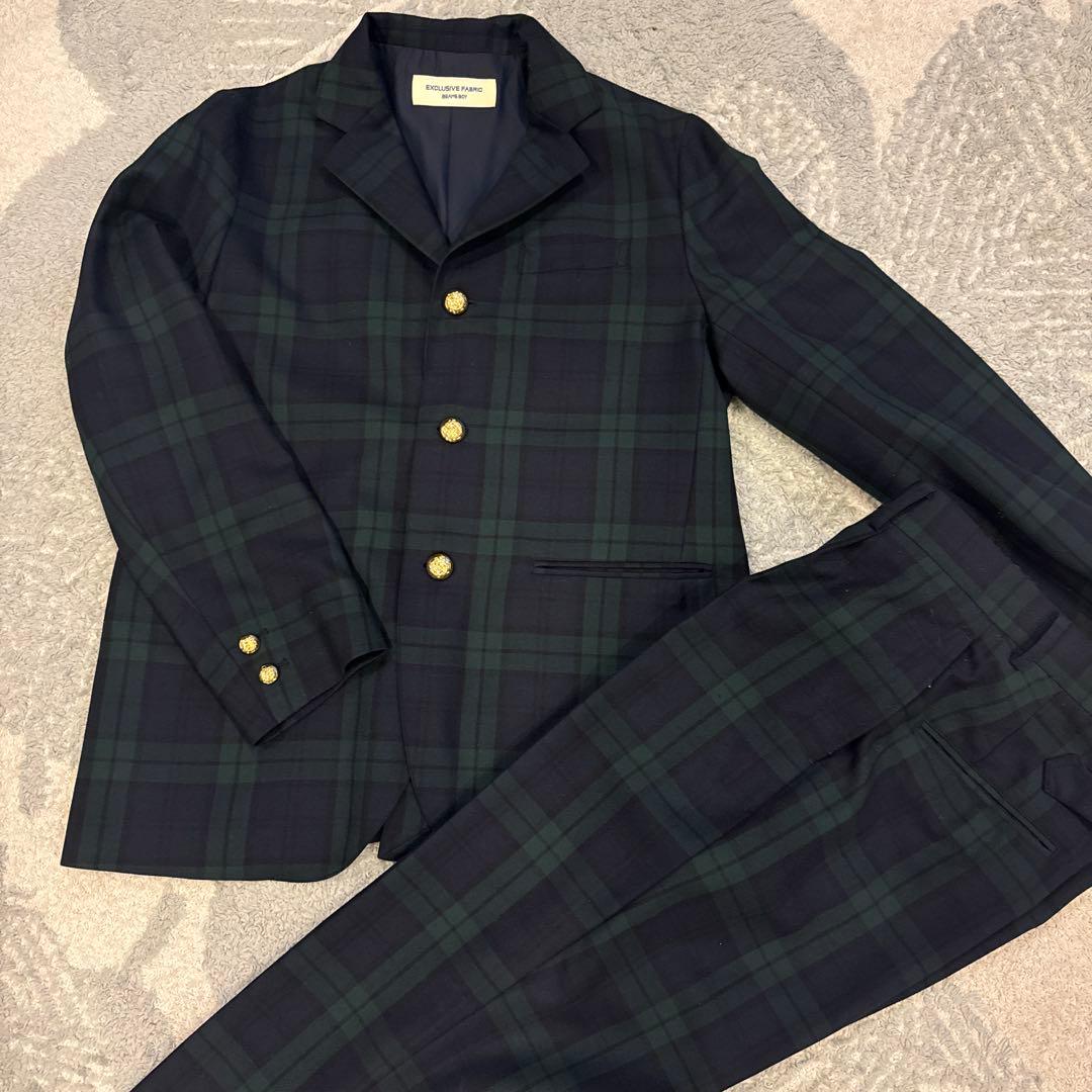 BEAMS BOY チェック柄ビジネススーツ