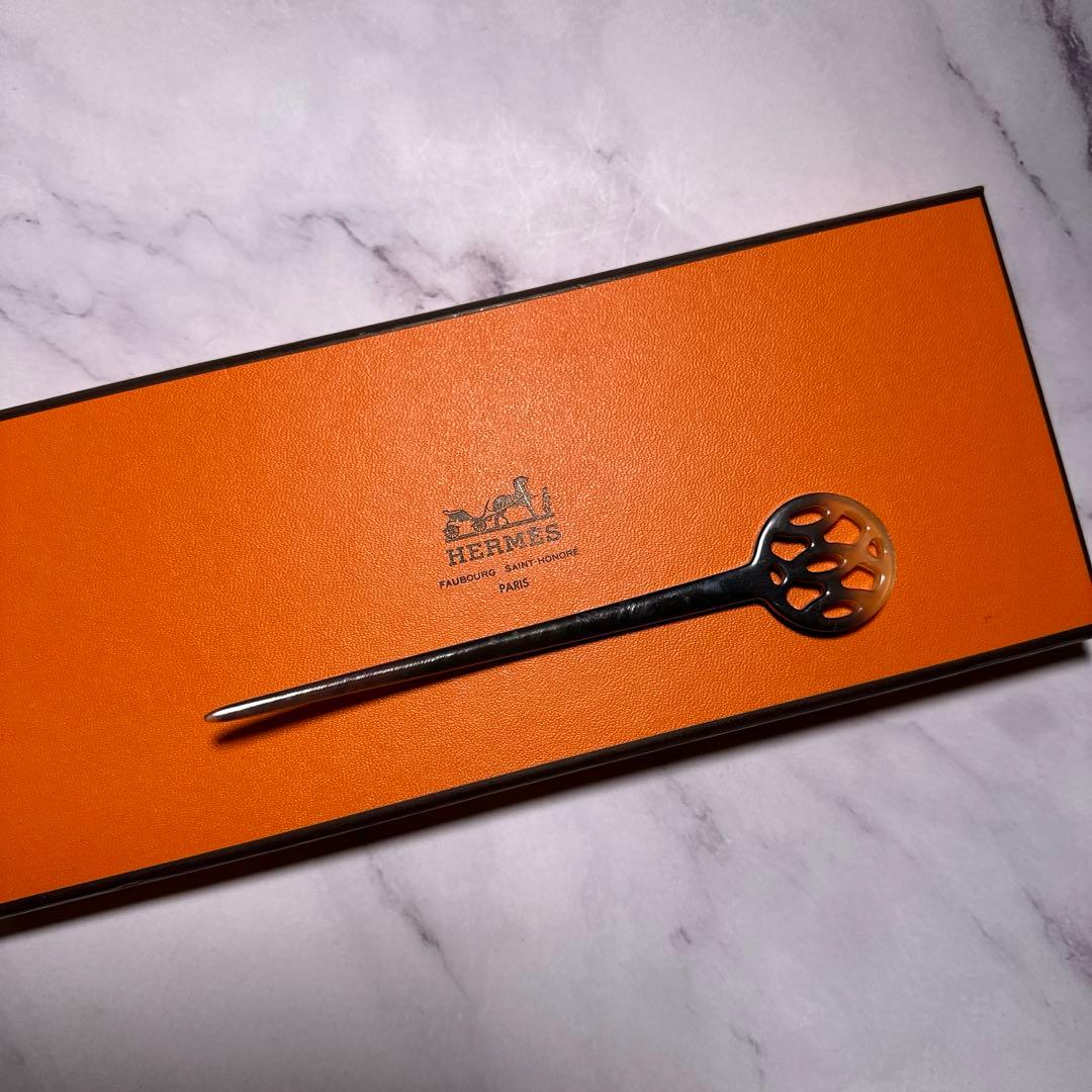 HERMES エルメス かんざし ヘアーアクセサリー バッファローホーン