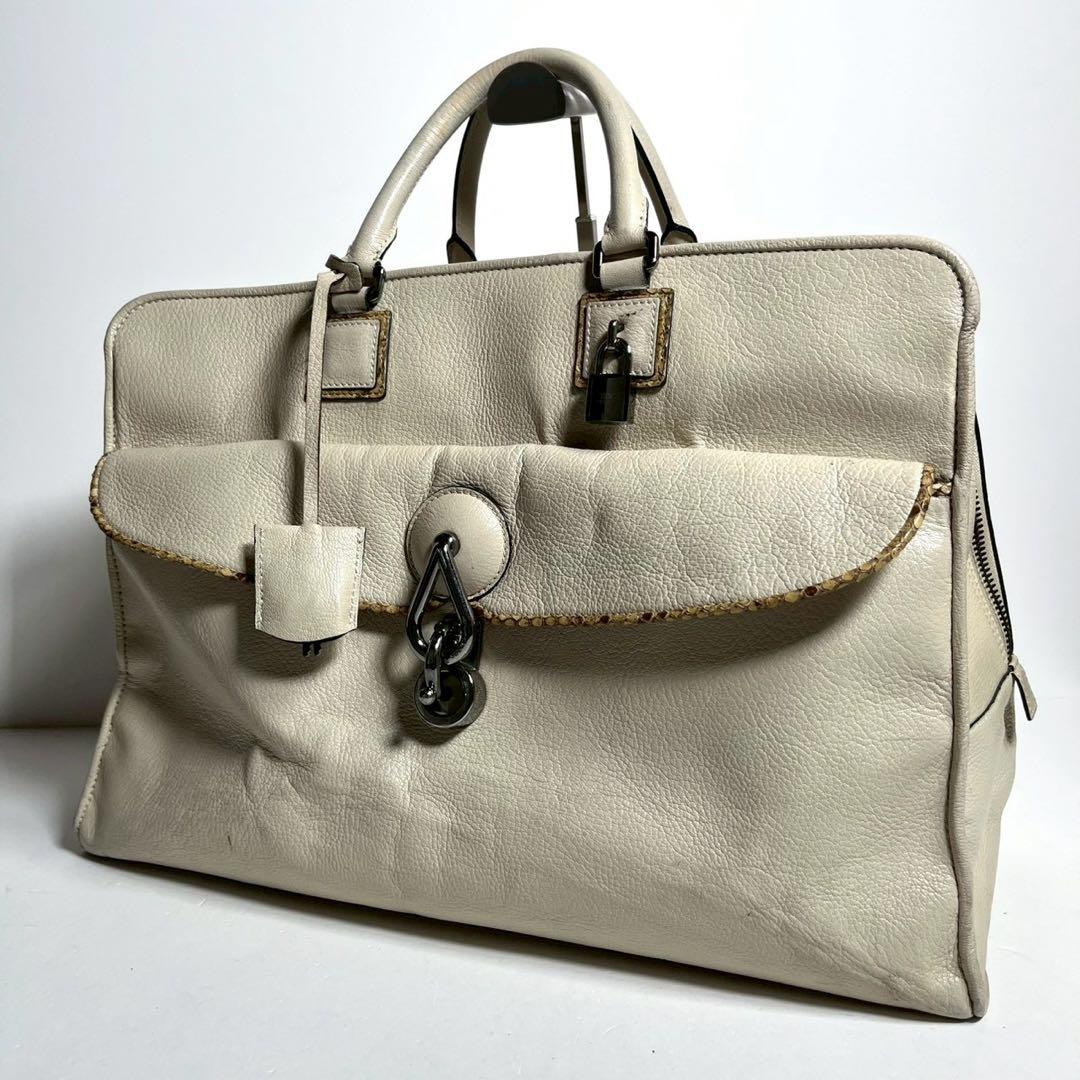 【希少✨】LOEWE ロエベ ボストンバッグ 南京錠 鍵付き レザー