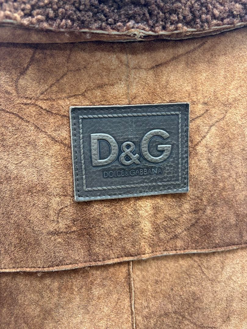 ドルチェ＆ガッバーナ　メンズムートンコート　ブラウン　DOLCE＆GABBANA