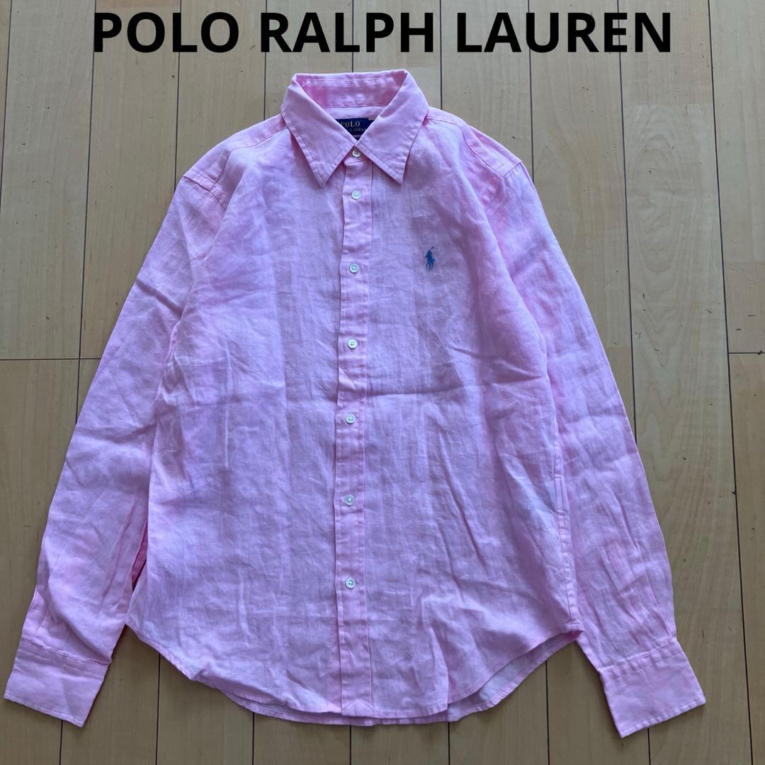 POLO RALPH LAUREN 長袖シャツ リネン　ピンク　XSサイズ