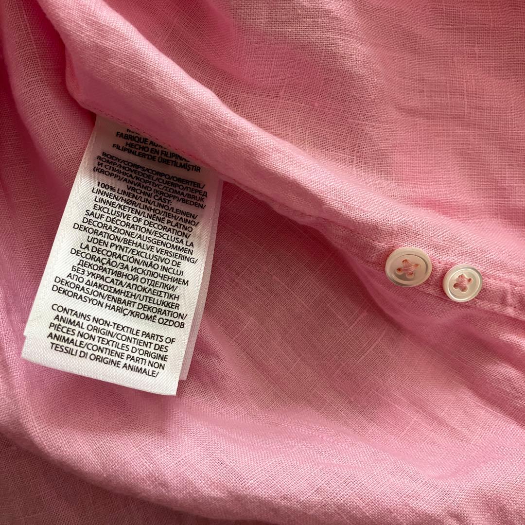 POLO RALPH LAUREN 長袖シャツ リネン　ピンク　XSサイズ