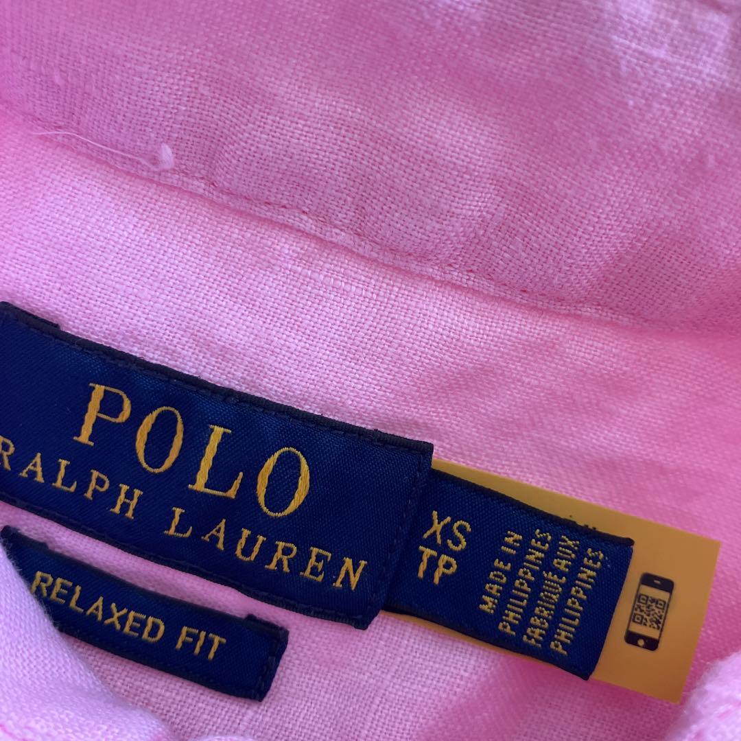 POLO RALPH LAUREN 長袖シャツ リネン　ピンク　XSサイズ