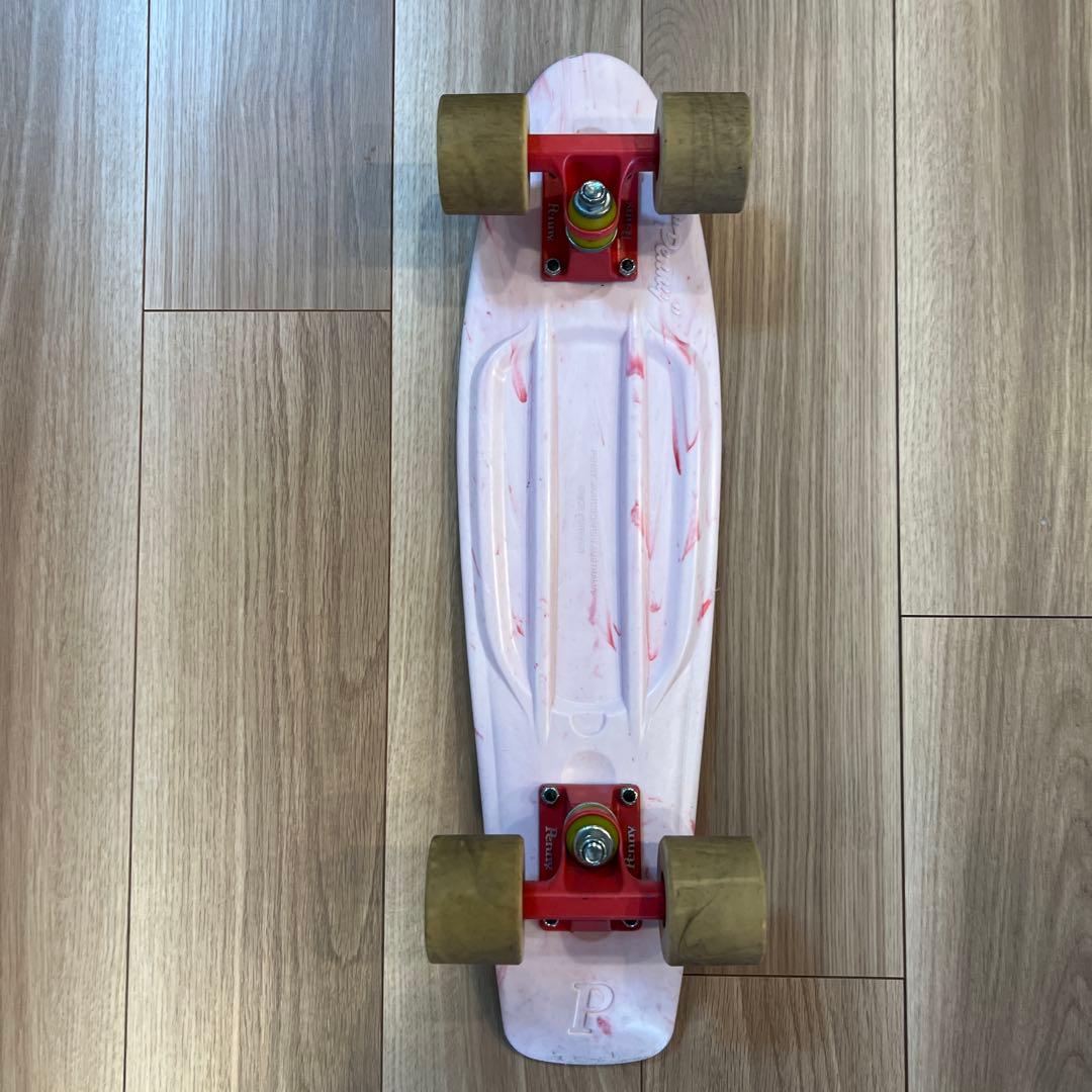 Penny スケートボード ピンク&レッドマーブル