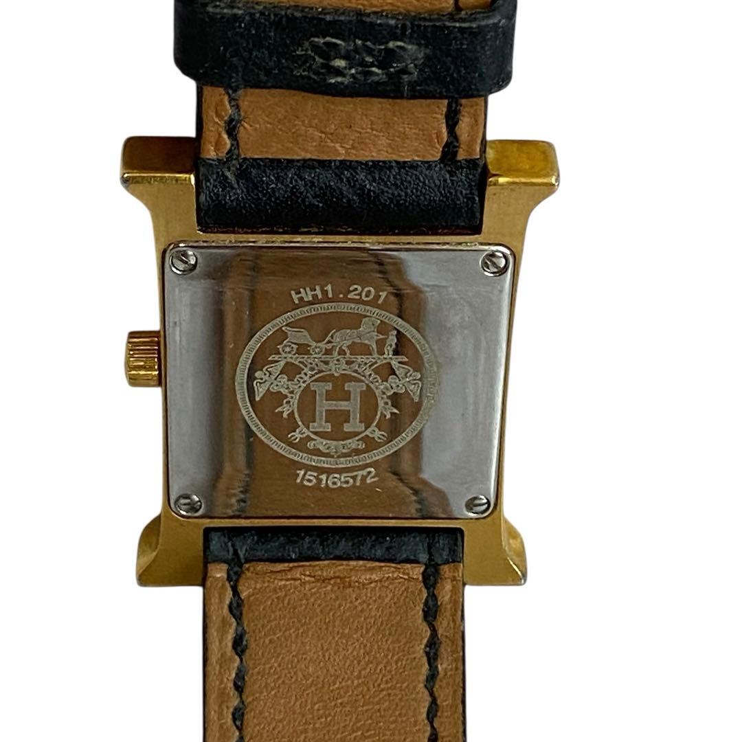 HERMES エルメス Hウォッチ ゴールド 稼働品 腕時計
