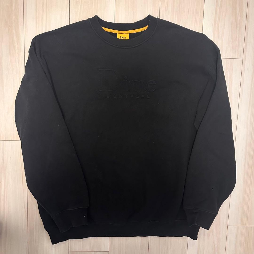 Dime ブラック エンボスロゴ スウェット XL