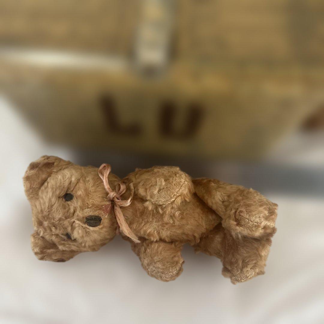 LU ビスケット缶　パニエ　小さなアンティークベアのセット