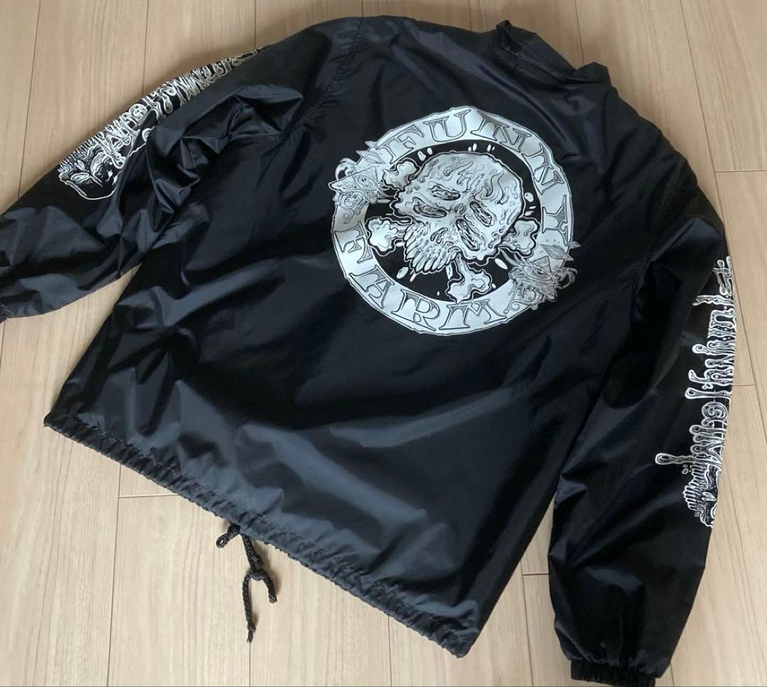 新品 FUNNY FARM ファニーファーム 四目ドクロ ボア コーチジャケット