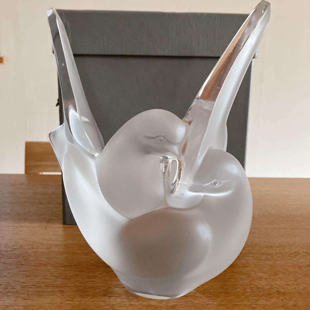 ざっきー　ラリック　花瓶　フラーベース　ハト　鳥　箱付き　シルヴィー