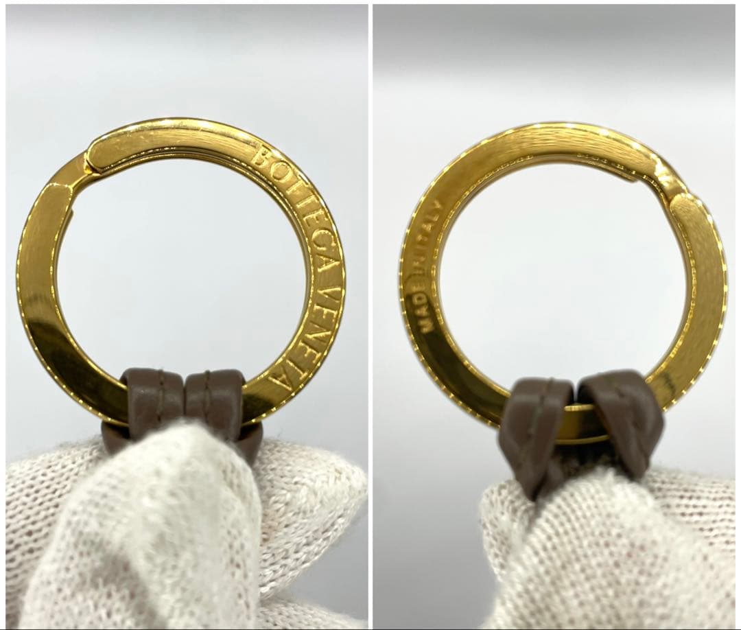 良品◇現行 ボッテガヴェネタ ケース キーリング付 ブラウン カードケース