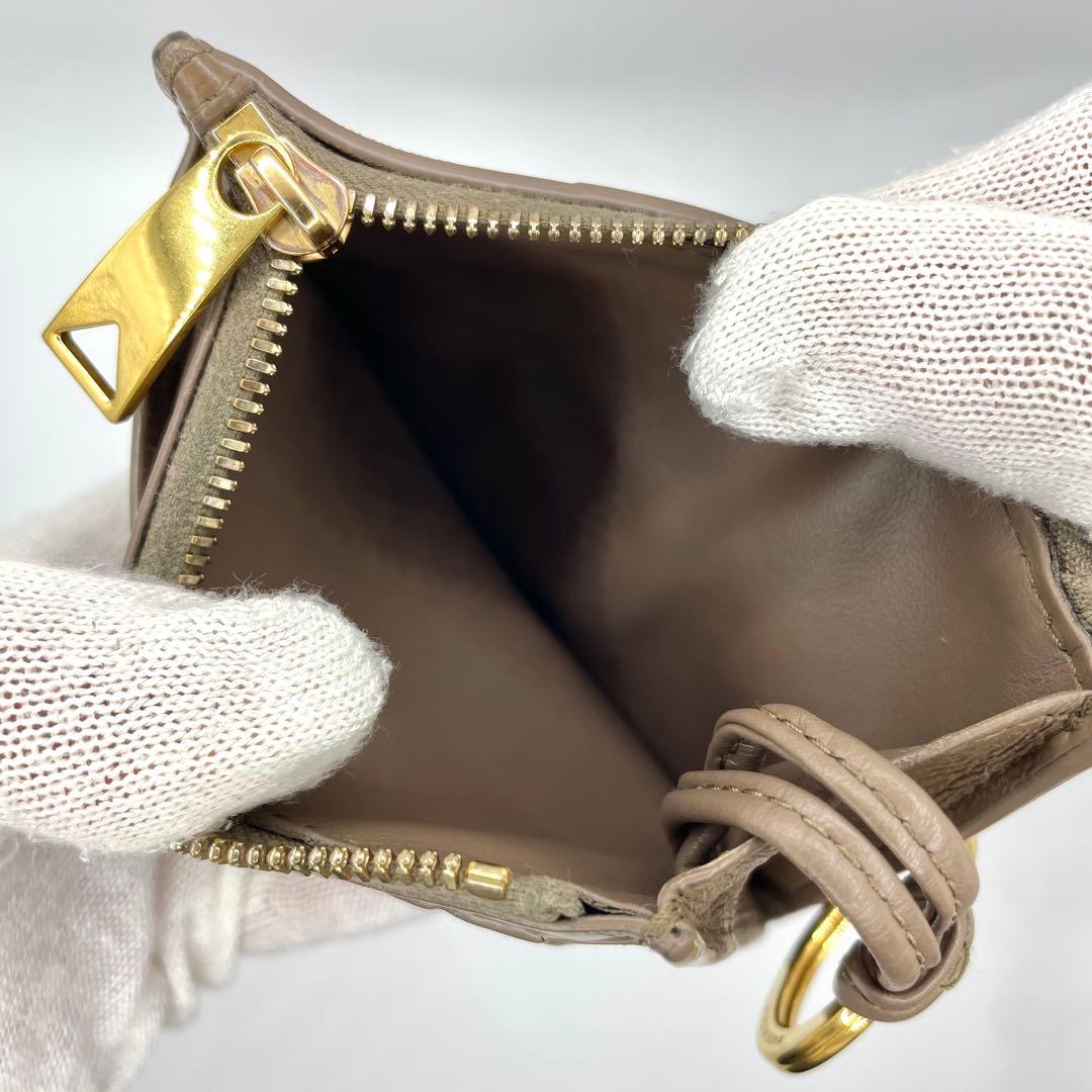 良品◇現行 ボッテガヴェネタ ケース キーリング付 ブラウン カードケース