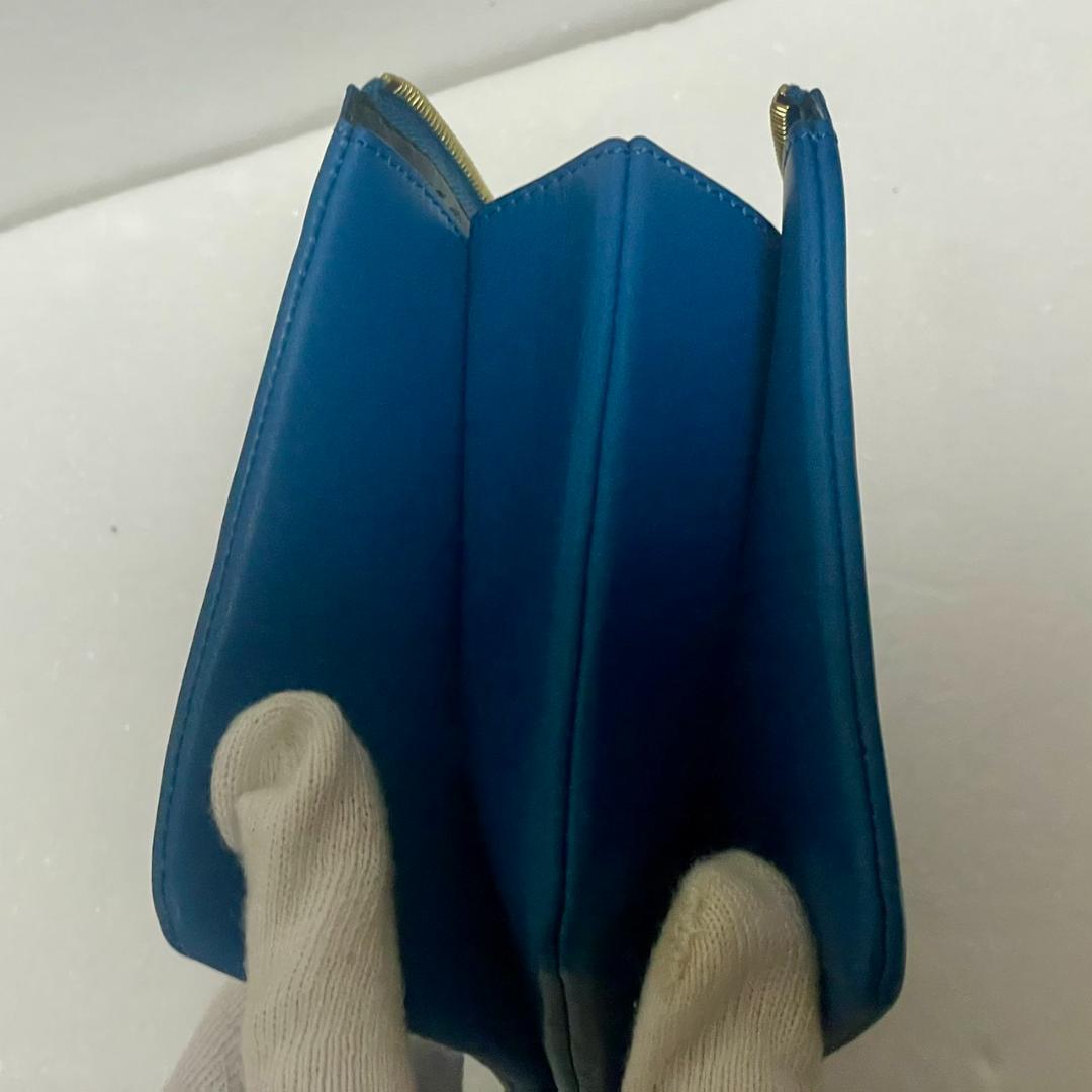 CÉLINE セリーヌ トリオ ポーチ クラッチ ブルー ラージ フィービー期