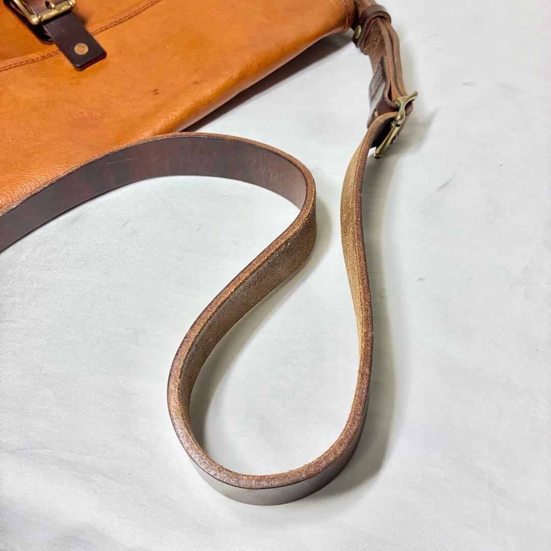 【人気】　スロウ　ルボーノ　ショルダーバッグ　栃木レザー　ヌメ革　キャメル