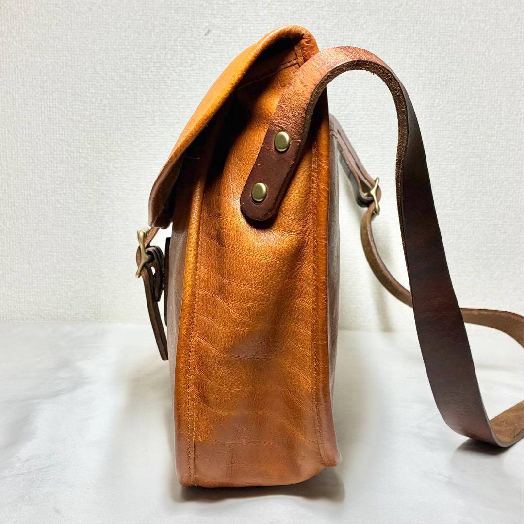 【人気】　スロウ　ルボーノ　ショルダーバッグ　栃木レザー　ヌメ革　キャメル