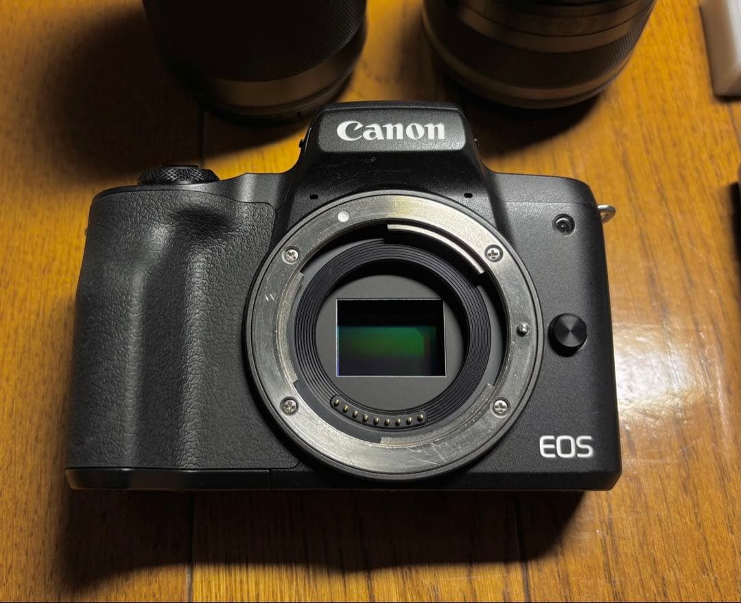 Canon ミラーレス一眼 EOSkissM レンズセット ブラック