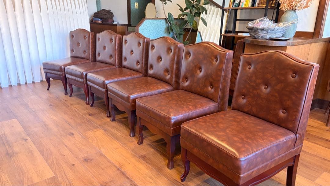 【yqy】アンティーク調レザーチェア 6脚セット引き取り希望