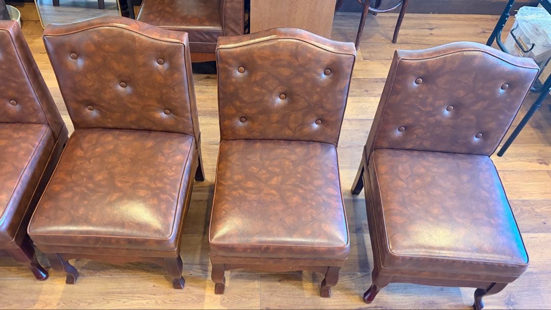 【yqy】アンティーク調レザーチェア 6脚セット引き取り希望