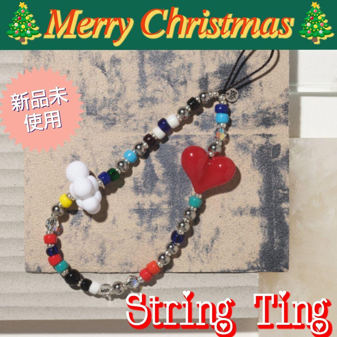 String Ting カラフル マルチカラー スマホストラップ ハート雲