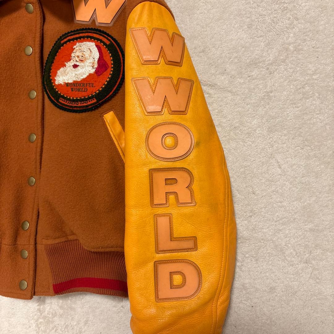 希少⭐️wonderful world スタジャン 刺繍　ワッペン　カネコイサオ