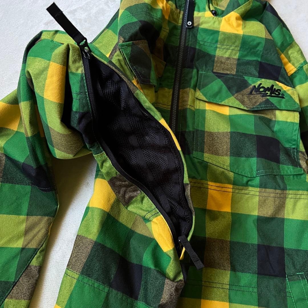 NOMIS ノーミス L スノーボードウェア上下 セットアップ 緑 チェック