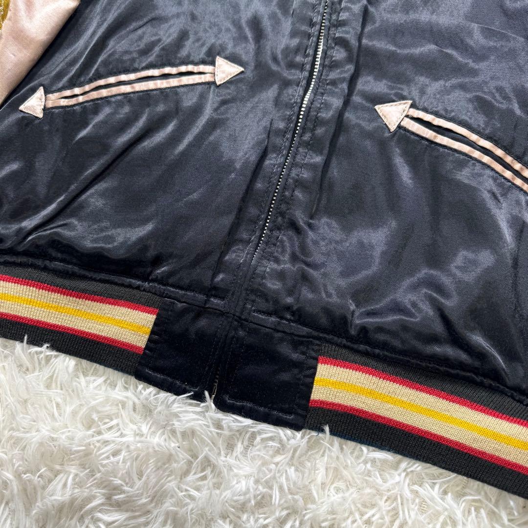 希少✨HOUSTON スカジャン　リバーシブル　虎　七福神　刺繍　L