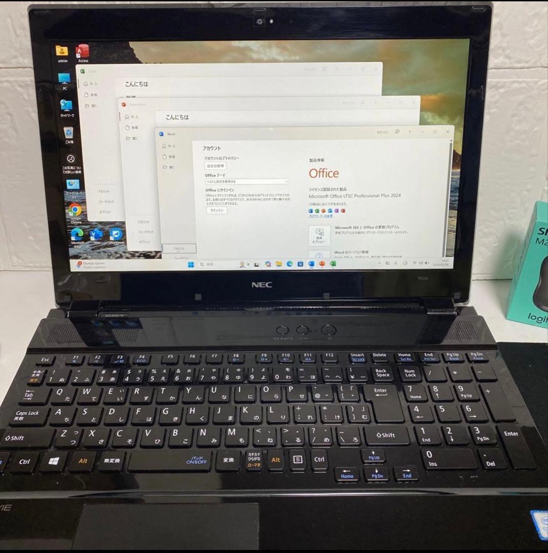 Windows11オフィス付き　 Webカメラ高速起動SSD美品NECノートPC