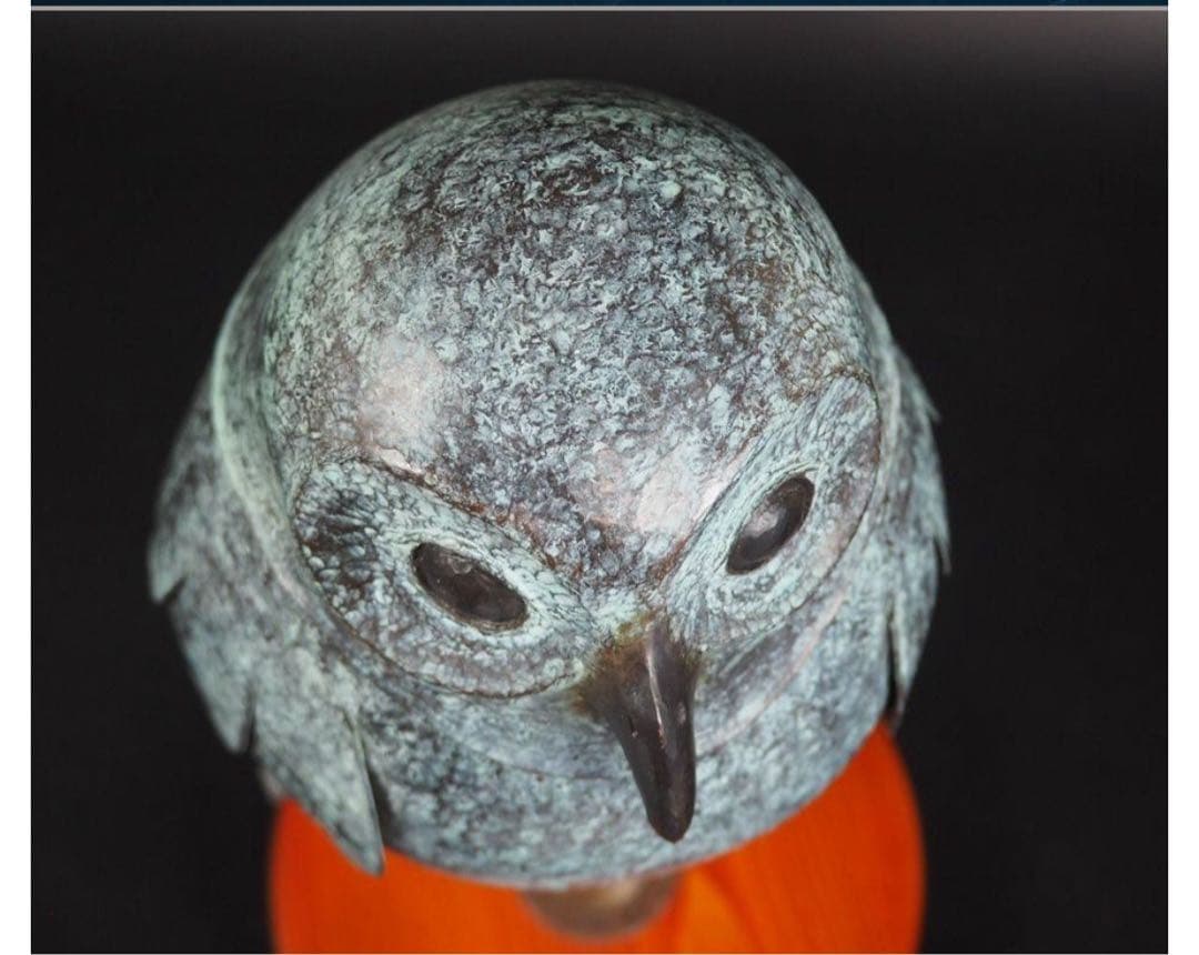 misafafa　送料無料　鍛金作家　嵯峨卓作　フクロウ　高36ｃｍ