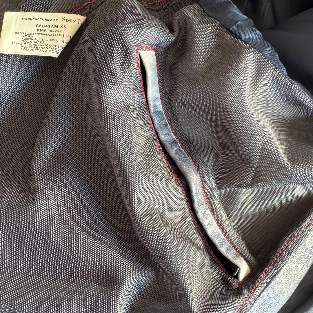 【希少/入手困難】アルマーニジーンズ　シングルライダース　レザー　ダメージ加工