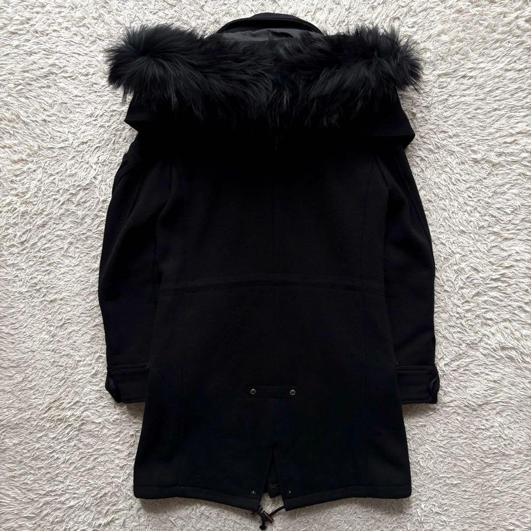 TORNADO MART モッズコート ダブルジップ ラクーンファー 黒 フード