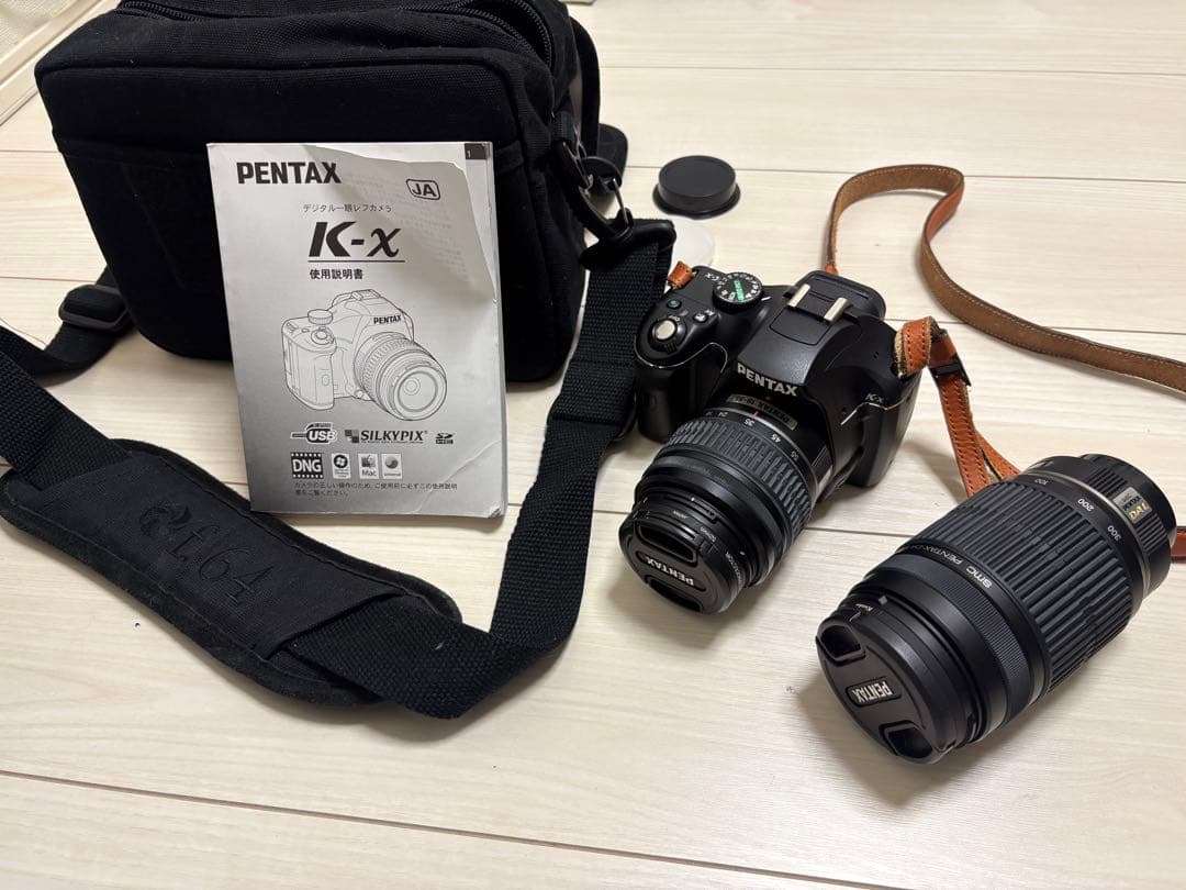 【動作確認済み】PENTAX K-x 一眼レフカメラ　望遠レンズ　カメラバッグ